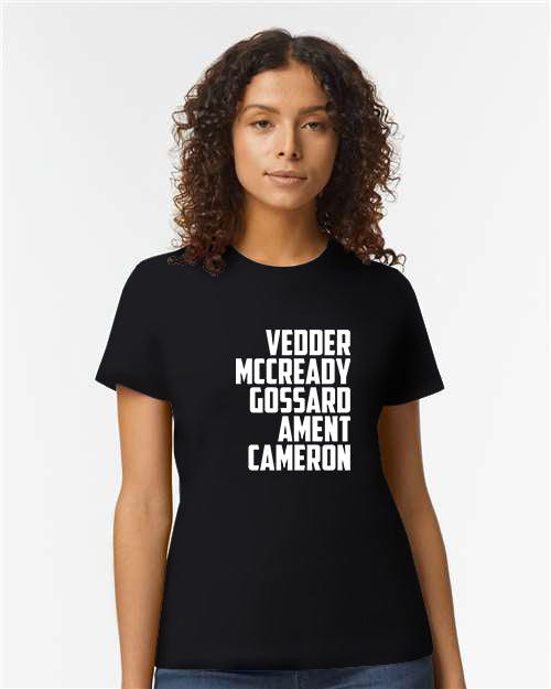 Soft Tee - Vedder McCready Gossard Ament Cameron - Female