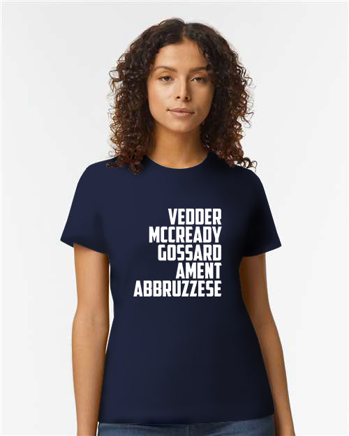 Soft Tee - Vedder McCready Gossard Ament Abbruzzese - Female