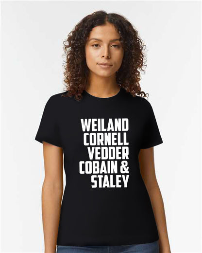 Soft Tee - Weiland Cornell Vedder Cobain & Staley - Female